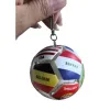 A small and portable metal-textured keychain with a colorful national flag football in hand Item Picture